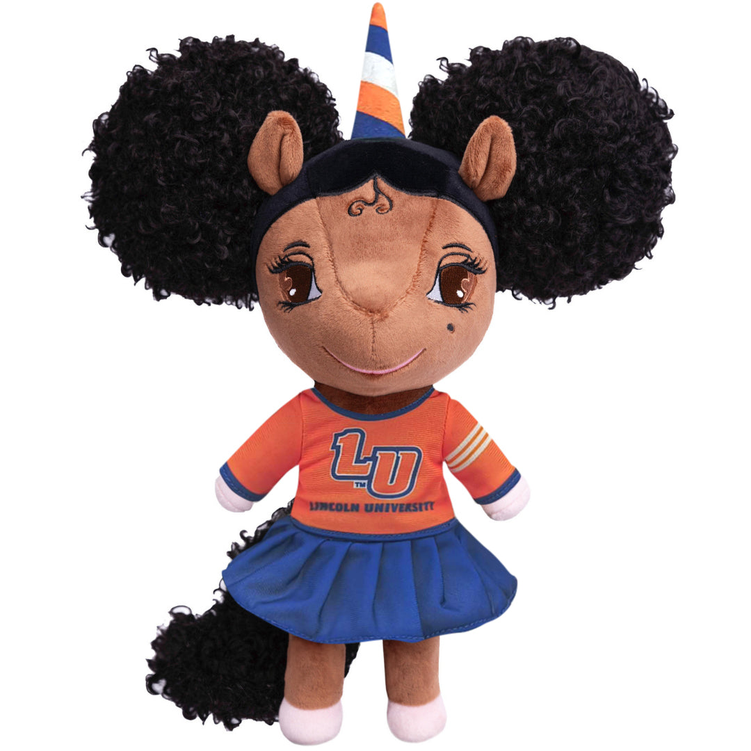 Lincoln University Unicorn Doll with Afro Puffs - 14 inch