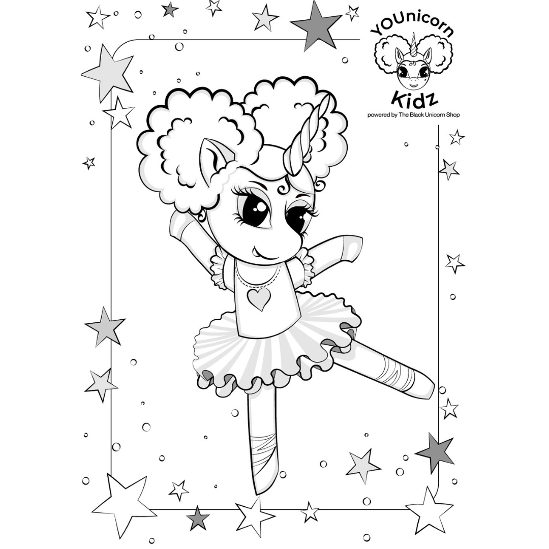 FREE Coloring Page Digital Download: Bettina the Ballerina Loves to Dance