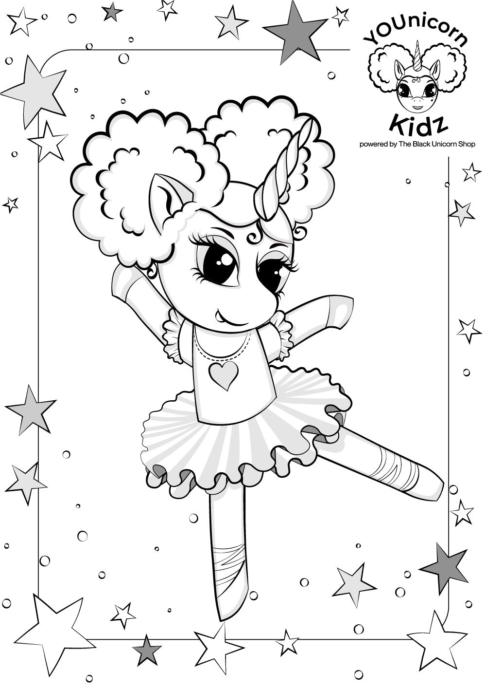 FREE Coloring Page Digital Download: Bettina the Ballerina Loves to Dance