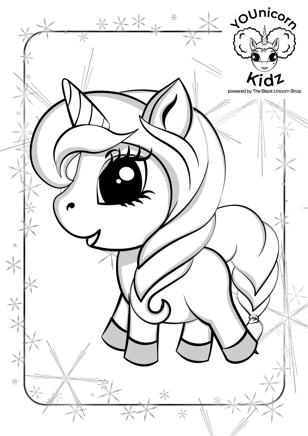 FREE Coloring Page Digital Download: Baby Unicorns LOVE to Have Fun!