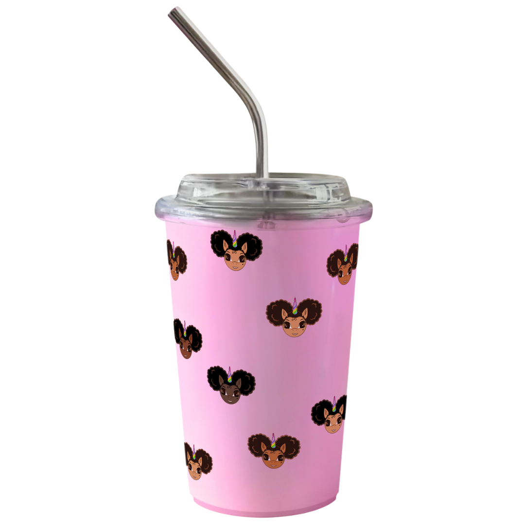 Favorite Faces Tumbler Cup 15 oz. - Pink