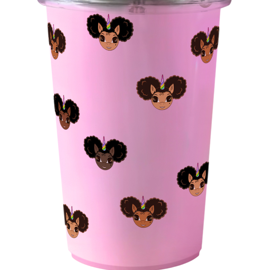 Favorite Faces Tumbler Cup 15 oz. - Pink