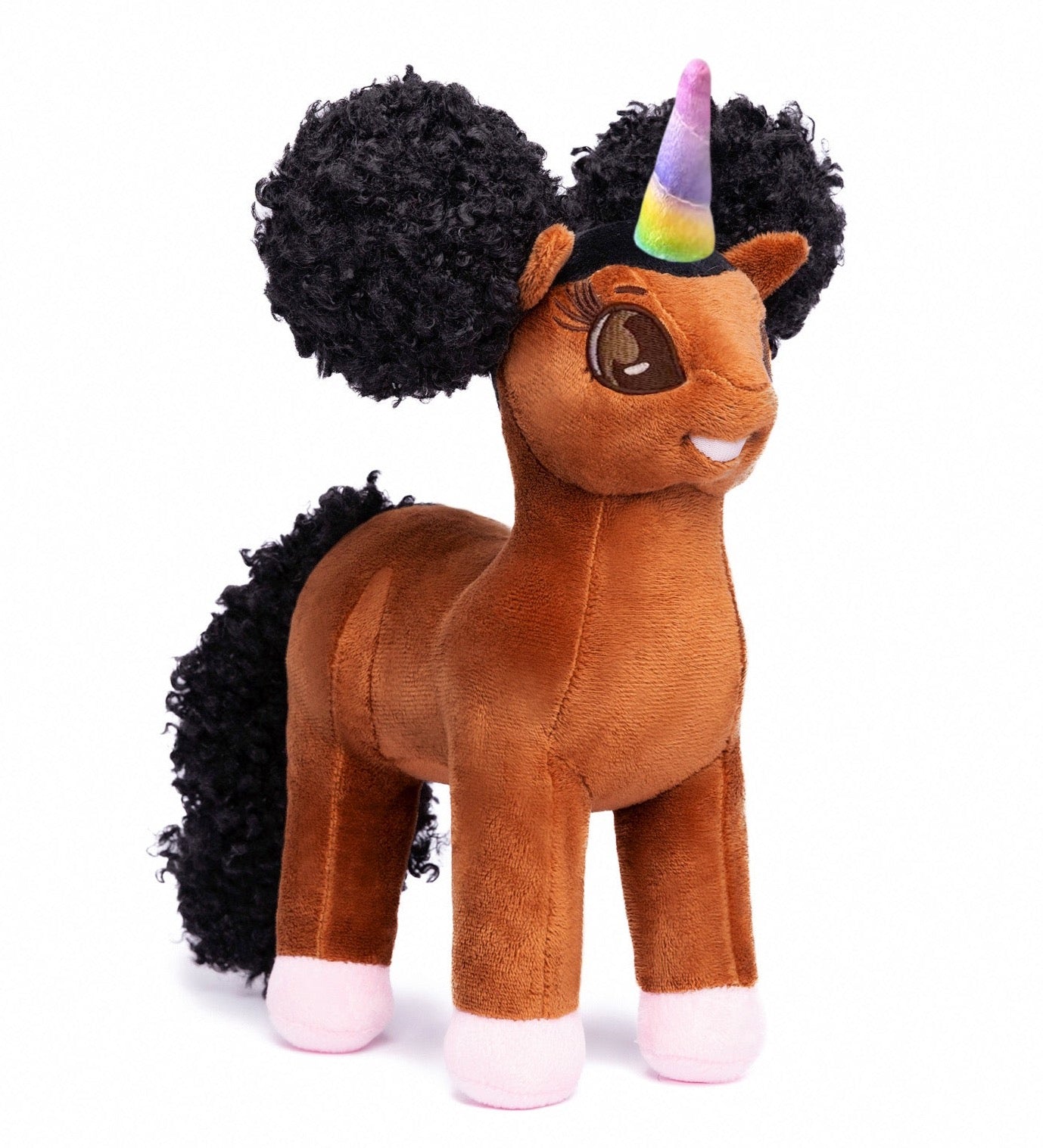Zhuri Unicorn Plush Toy with Afro Puffs - 12 inch