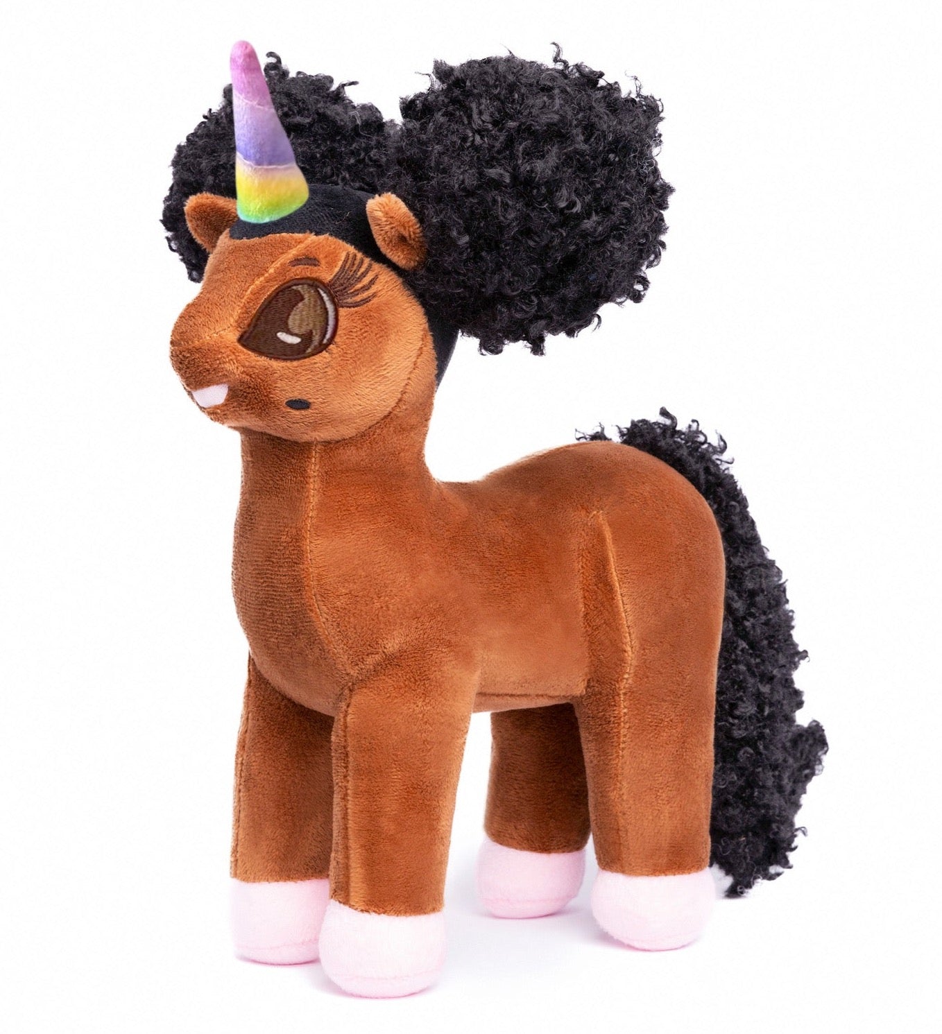Zhuri Unicorn Plush Toy with Afro Puffs - 12 inch